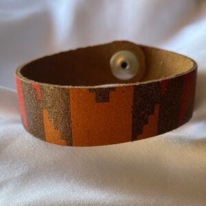 Southwestern Pattern Leather Bracelet